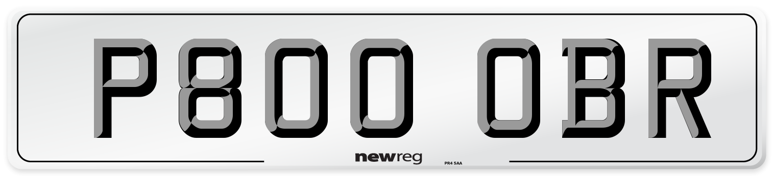 P800 OBR Number Plate from New Reg